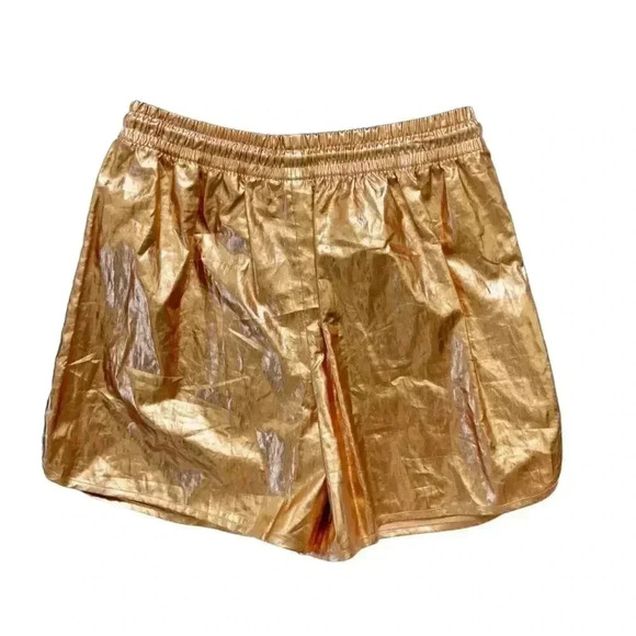 NEW A.L.C. Metallic Linen Shorts Rosegold size Small - Picture 5 of 11